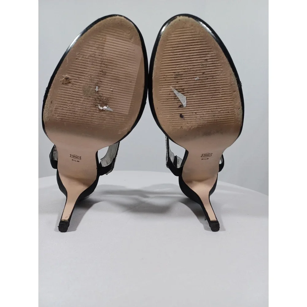 Caparros Tyra Shoes Womens Size 8.5 Black Rhinestone Slingback Sandals Heels - Picture 7 of 9